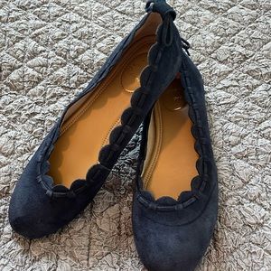Jack Rogers navy suede - Lucie scalloped flats
